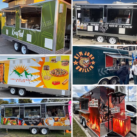 Concession Food Trucks Coustomaize New Food Truck Kabab Usati Vendita Alibaba Mini Popcorn Food Truck Remorque à vendre USA